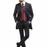 zwart lange colbert trouwpakken TP0003