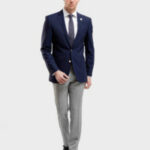 twee delig casual blauwe trouwpakken TP0023