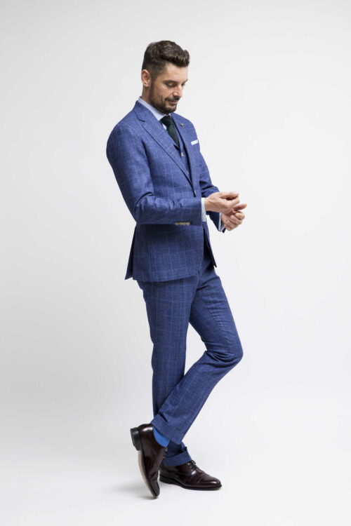 blauwe trouwpakken TP0029 met ruit