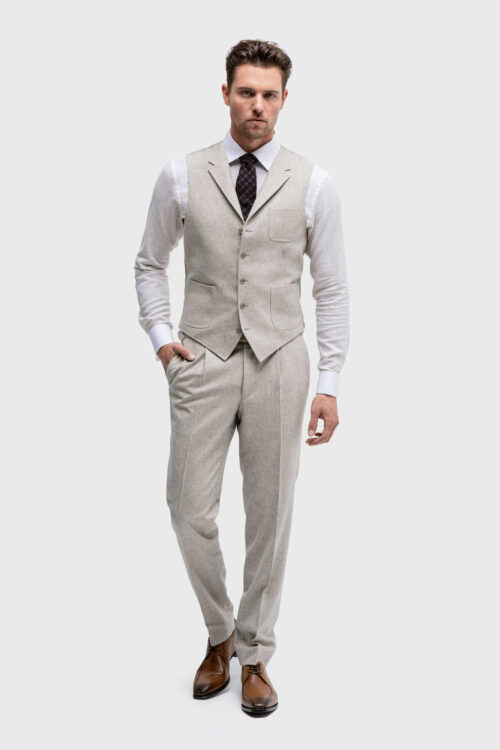 twee delig beige trouwpakken TP0036