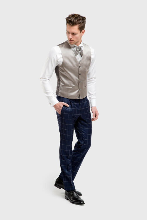 blauw met ruitmotief trouwpakken TP0051