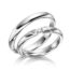 TR0519 model in wit glans en mat 3,5 mm Trouwringen set kopen bestaande uit een vrouw en mannen ring met of zonder diamanten steen