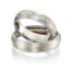 TR0521 model in wit met geel mat glans 5 mm Trouwringen set kopen bestaande uit een vrouw en mannen ring met of zonder diamanten steen