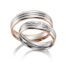 TR0535 model in wit met rood mat glans 5,5 mm Trouwringen set kopen bestaande uit een vrouw en mannen ring met of zonder diamanten steen