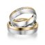 TR0539 model in wit met geel mat glans 5 mm Trouwringen set kopen bestaande uit een vrouw en mannen ring met of zonder diamanten steen