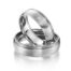 TR0548 model in wit met donker grijs mat 6 mm Trouwringen set kopen bestaande uit een vrouw en mannen ring met of zonder diamanten steen