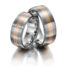 TR0563 model in grijs met rood mat 8 mm Trouwringen set kopen bestaande uit een vrouw en mannen ring met of zonder diamanten steen