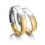 TR0569 model in wit en geel mat 5 mm Trouwringen set kopen bestaande uit een vrouw en mannen ring met of zonder diamanten steen