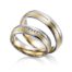 TR0571 model in wit en geel mat glans 5 mm Trouwringen set kopen bestaande uit een vrouw en mannen ring met of zonder diamanten steen