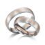 TR0578 model in wit met rood glans mat 5,5 mm Trouwringen set kopen bestaande uit een vrouw en mannen ring met of zonder diamanten steen