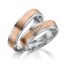TR0580 model in wit met rood glans mat 4,5 mm Trouwringen set kopen bestaande uit een vrouw en mannen ring met of zonder diamanten steen