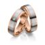 TR0581 model in rood wit glans mat 5,5 mm roodgouden Trouwringen set kopen bestaande uit een vrouw en mannen ring met of zonder diamanten steen