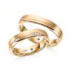 TR0598 model in mat en glans rosé gouden 4,5 mm Trouwringen set kopen bestaande uit een vrouw en mannen ring met of zonder diamanten steen
