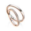TR0610 model in wit met rood glans 2,5 mm Trouwringen set kopen bestaande uit een vrouw en mannen ring met of zonder diamanten steen