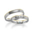 TR0613 model in wit met geel mat glans 4 mm Trouwringen set kopen bestaande uit een vrouw en mannen ring met of zonder diamanten steen