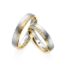 TR0617 model in wit met geel crushed mat 4,5 mm Trouwringen set kopen bestaande uit een vrouw en mannen ring met of zonder diamanten steen