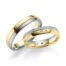 TR0621 model in geel en wit glans 4,5 mm Trouwringen set kopen bestaande uit een vrouw en mannen ring met of zonder diamanten steen