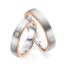TR0657 model in wit met rood mat glans 4,5 mm Trouwringen set kopen bestaande uit een vrouw en mannen ring met of zonder diamanten steen