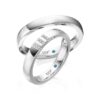 TR0661 model in glanzend wit 3 mm Trouwringen set kopen bestaande uit een vrouw en mannen ring met of zonder diamanten steen