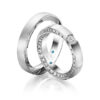 TR0673 model in fijn mat wit 4,5 mm Trouwringen set kopen bestaande uit een vrouw en mannen ring met of zonder diamanten steen
