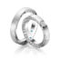 TR0673 model in fijn mat wit 4,5 mm Trouwringen set kopen bestaande uit een vrouw en mannen ring met of zonder diamanten steen