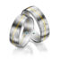 TR0679 model in grijs wit met groen 7 mm Trouwringen set kopen bestaande uit een vrouw en mannen ring met of zonder diamanten steen