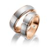 TR0699 model in wit met rood mat glans 6,5 mm Trouwringen set kopen bestaande uit een vrouw en mannen ring met of zonder diamanten steen