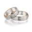 TR0705 model in wit met rood mat glans 6 mm Trouwringen set kopen bestaande uit een vrouw en mannen ring met of zonder diamanten steen