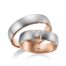 TR0706 model in wit met rood mat 5,5 mm Trouwringen set kopen bestaande uit een vrouw en mannen ring met of zonder diamanten steen