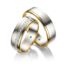 TR0712 model in wit met geel mat glans 6,5 mm Trouwringen set kopen bestaande uit een vrouw en mannen ring met of zonder diamanten steen