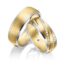 TR0721 model in geel met wit glans 7 mm Trouwringen geelgoud set kopen bestaande uit een vrouw en mannen ring met of zonder diamanten steen