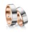 TR0728 model in wit met rood mat 6,5 mm Trouwringen set kopen bestaande uit een vrouw en mannen ring met of zonder diamanten steen