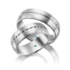 TR0729 model in fijn mat 7 mm Trouwringen set kopen bestaande uit een vrouw en mannen ring met of zonder diamanten steen