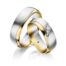 TR0736 model in wit met geel mat glans 6,5 mm Trouwringen set kopen bestaande uit een vrouw en mannen ring met of zonder diamanten steen