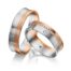 TR0737 model in wit met rood mat 6 mm Trouwringen set kopen bestaande uit een vrouw en mannen ring met of zonder diamanten steen