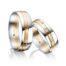 TR0740 model in wit met rosé mat glans 7 mm Trouwringen set kopen bestaande uit een vrouw en mannen ring met of zonder diamanten steen