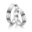 TR0756 model in fijn mat 5 mm Trouwringen set kopen bestaande uit een vrouw en mannen ring met of zonder diamanten steen