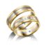 TR0764 model in geel en wit glans mat 6 mm Trouwringen set kopen bestaande uit een vrouw en mannen ring met of zonder diamanten steen
