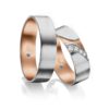 TR0775 model in wit met rood mat 6 mm Trouwringen set kopen bestaande uit een vrouw en mannen ring met of zonder diamanten steen