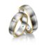 TR0798 model in wit en grijs met geel mat 6 mm Trouwringen set kopen bestaande uit een vrouw en mannen ring met of zonder diamanten steen