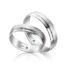 TR0801 model in ijs mat wit 5 mm Trouwringen set kopen bestaande uit een vrouw en mannen ring met of zonder diamanten steen