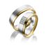 TR0806 model in wit met geel mat en glans 6,5 mm Trouwringen set kopen bestaande uit een vrouw en mannen ring met of zonder diamanten steen
