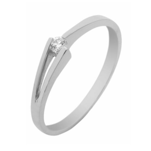 GRV0126E | Eclat V-ring in witgoud 0,15 ct groeibriljant solitaire ring diamanten ring verlovingsring