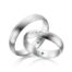 TR0817 model in fijn mat wit 4,5 mm Trouwringen set kopen bestaande uit een vrouw en mannen ring met of zonder diamanten steen