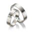 TR0829 model in wit met geel mat glans 5 mm Trouwringen set kopen bestaande uit een vrouw en mannen ring met of zonder diamanten steen