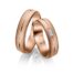 TR0835 model in rood met wit mat 5,5 mm Trouwringen roodgoud set kopen bestaande uit een vrouw en mannen ring met of zonder diamanten steen