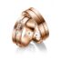 TR0843 model in rood mat en glans 7 mm roodgouden Trouwringen set kopen bestaande uit een vrouw en mannen ring met of zonder diamanten steen