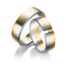 TR0847 model in geel en wit fijn mat 6 mm Trouwringen set kopen bestaande uit een vrouw en mannen ring met of zonder diamanten steen