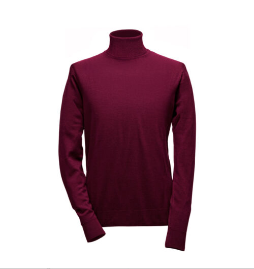 MDPL0003B heren met col in bordeaux rood