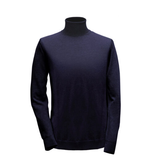 MDPL0003MB heren met col in marine blauw